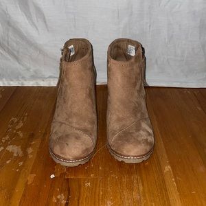 Brown Suede Wedge Bootie